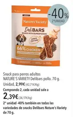 El Corte Inglés Nature's Variety Delibars pollo oferta