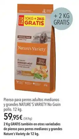 El Corte Inglés Nature's Variety pienso para perros adultos medianos y grandes oferta