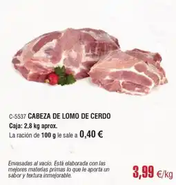 Abordo Cabeza de lomo de cerdo oferta