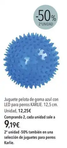 El Corte Inglés Karlie juguete pelota de goma azul con led para perros oferta