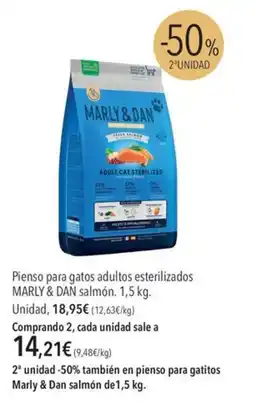 El Corte Inglés Marly & Dan pienso para gatos adultos esterilizados salmón oferta