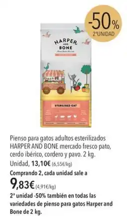 El Corte Inglés harper and bone pienso para gatos adultos esterilizados oferta