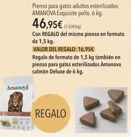 El Corte Inglés Amanova pienso para gatos adultos esterilizados Exquisite pollo oferta