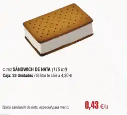 Abordo Sándwich de nata oferta