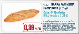 Abordo C-2011 barra pan media campesina oferta