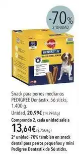 El Corte Inglés Pedigree - snack para perros medianos dentastix oferta