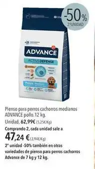 El Corte Inglés Advance - pienso para perros achorros medianos pollo oferta