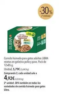 El Corte Inglés Libra - comida húmeda para gatos adultos recetas en gelatina pollo y pavo oferta