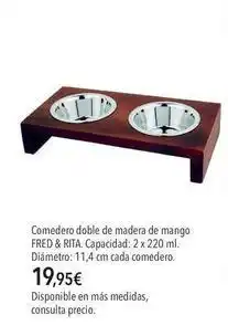 El Corte Inglés Mango - comedero doble de madera de mango oferta
