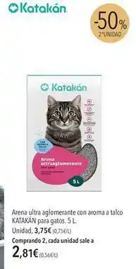 El Corte Inglés Katakán - arena ultra aglomerante con aroma a talco para gatos oferta