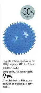 El Corte Inglés Karlie - juguete pelota de goma azul con led para perros oferta