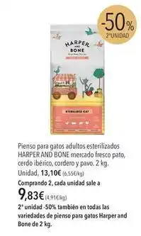 El Corte Inglés Bone - pienso para gatos adultos esterilizados mercado fresco pato oferta