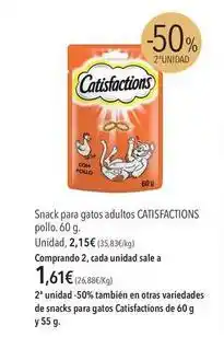 El Corte Inglés Catisfactions - snack para gatos adultos pollo oferta