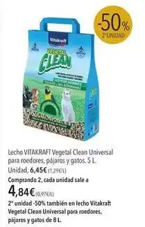 El Corte Inglés Vitakraft - lecho vegetal clean universal para roedores, pjaros y gatos oferta