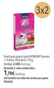 El Corte Inglés Vitakraft - snack para gatos liquid ternera oferta