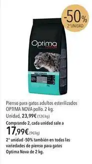 El Corte Inglés Nova - pienso para gatos adultos esterilizados oferta