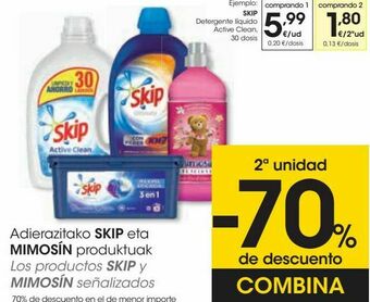 Eroski Skip detergente líquido active clean oferta