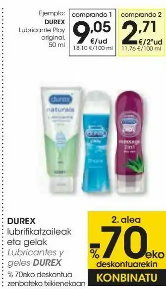 Eroski Durex lubricante play original oferta