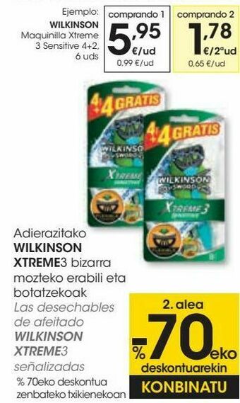 Eroski Wilkinson maquinilla xtreme 3 sensitive oferta