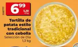 Dia Supermercados Tortilla de patata estilo tradicional con cebolla oferta
