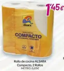 Alsara Supermercados Alsur - rollo de cocina compacto, 2 rollos oferta
