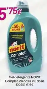 Alsara Supermercados Norit - gel detergente complet, 24 dosis +12 dosis oferta