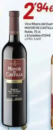 Alsara Supermercados Mayor de castilla - vino ribera del duero roble oferta