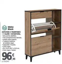 E.Leclerc Meka block - zapatero 2 trampones + 1 cajon + estanteria oferta