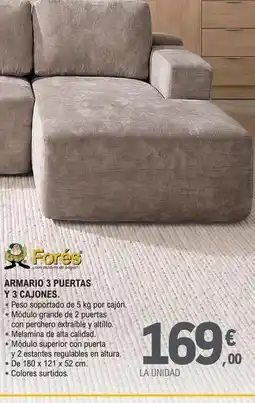 E.Leclerc Fores - armario 3 puertas y 3 cajones oferta