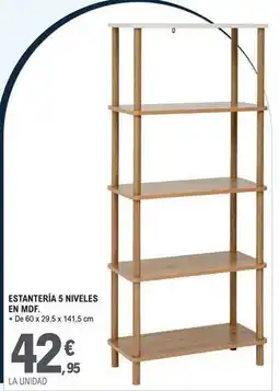E.Leclerc 5 five - estantería 5 niveles en mdf oferta