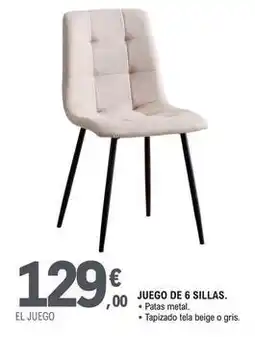 E.Leclerc Juego de 6 sillas oferta
