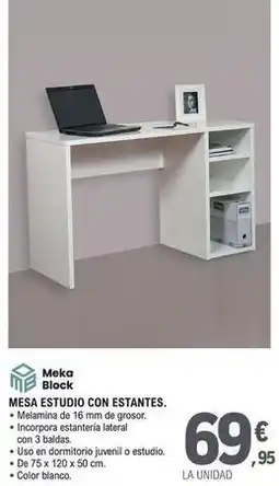 E.Leclerc Meka block - mesa estudio con estantes oferta