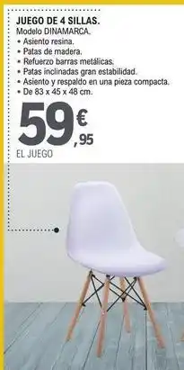 E.Leclerc Juego de 4 sillas oferta