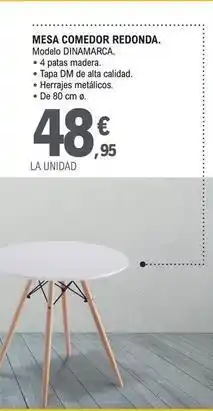 E.Leclerc Mesa comedor redonda oferta