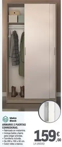 E.Leclerc Meka block - armario 2 puertas correderas oferta