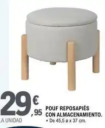 E.Leclerc Pouf reposapiés con almacenamiento oferta