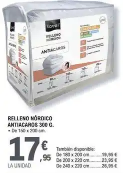 E.Leclerc Savel - relleno nordico antiacaros oferta