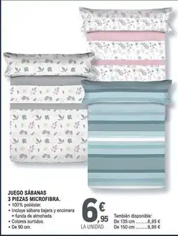 E.Leclerc Juego sabanas 3 piezas microfibra oferta