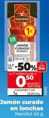 Dia Navidul - jamón curado en lonchas oferta