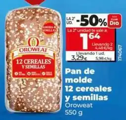 Dia Oroweat - pan de molde 12 cereales y semillas oferta