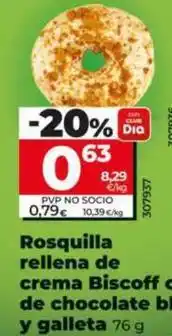 Dia Rosquilla rellena de crema biscoff cubierta de chocolate blanco y galleta oferta