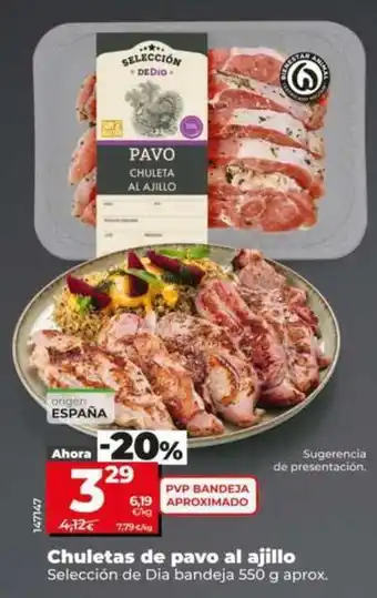 Dia Seleccion de dia - chuletas de pavo al ajillo oferta