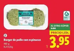 Lidl Burger de pollo con espinacas oferta