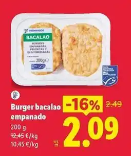 Lidl Burger bacalao empanado oferta