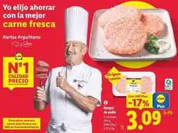 Lidl Burger de pollo oferta