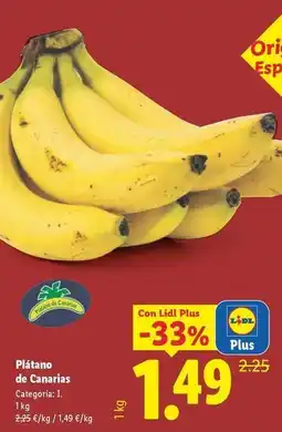 Lidl Plátano de canarias oferta