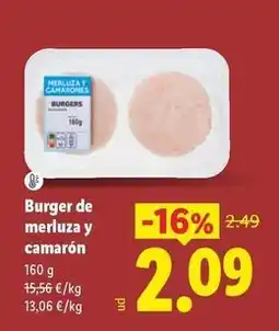 Lidl Burger de merluza y camaron oferta