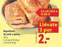Lidl Napolitana de york y queso oferta
