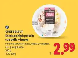 Lidl Chef select - ensalada high protein con pollo y huevo oferta