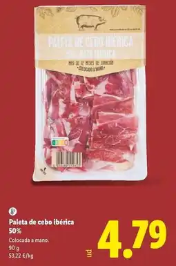 Lidl Paleta de cebo iberica 50% oferta